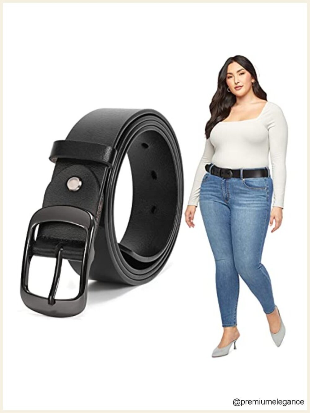 Plus Size Women's Leather Belt Metal Pin Buckle Casual Waist Belt for Jeans